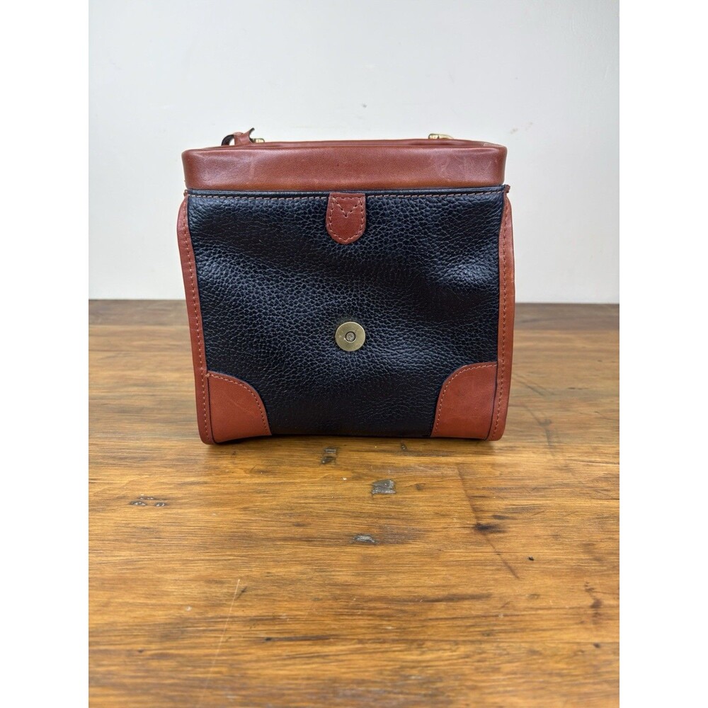 Vtg Liz Claiborne Leather Doctor Bag Satchel Purse Cognac Brown Top Handle - Picture 12 of 16